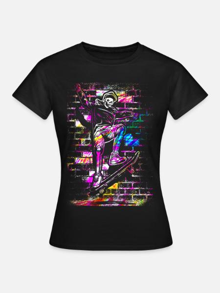 Sk8ing | SK8R | Skate | Skater | Skateboard - Dame-T-shirt - sort