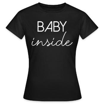 Bébé inside Schwarngerschaft Enfant Parents Écriture - T-shirt Femme - noir - Devant - AI Model Female 172 dark (172cm)