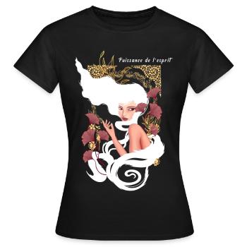 Power Of Mind Jugendstil - Frauen T-Shirt - Schwarz - Vorne - AI Model Female 172 dark (172cm)