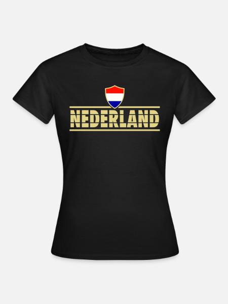 Bandiera del Calcio Nederland Paesi Bassi - Maglietta da donna - nero