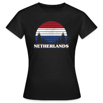 Pays-Bas - T-shirt Femme - noir - Devant - AI Model Female 172 dark (172cm)