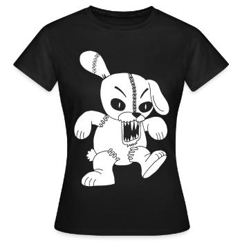 Lapin blanc monstrueux - T-shirt Femme - noir - Devant - AI Model Female 172 dark (172cm)