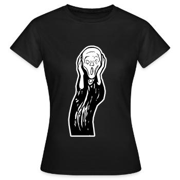 Schrei-Gesicht - Frauen T-Shirt - Schwarz - Vorne - AI Model Female 172 dark (172cm)