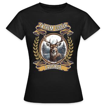 Bavaria Deer Deer Lausbua Replacement Leather Pants Kids - Women's T-Shirt - black - Front - AI Model Female 172 dark (172cm)
