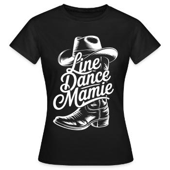 Print Granny Dancing Cowboy Pattern T-Shirt - Women's T-Shirt - black - Front - AI Model Female 172 dark (172cm)