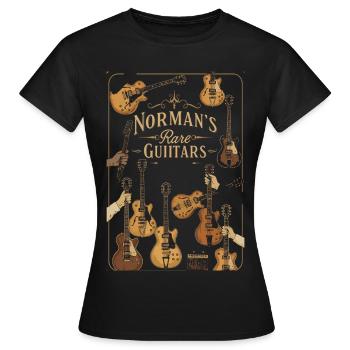 Guitares rares de Norman Illustration vintage - T-shirt Femme - noir - Devant - AI Model Female 172 dark (172cm)