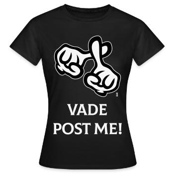 Vade Post Me! (Kreuz / Bibel / Religion / NEG 2C) - Frauen T-Shirt - Schwarz - Vorne - AI Model Female 172 dark (172cm)