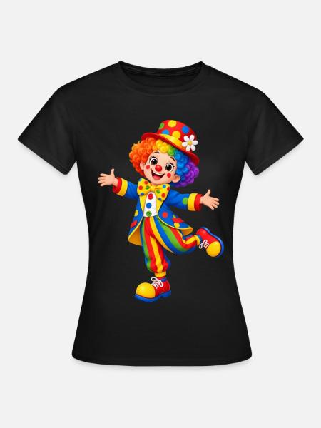 Karneval Bunt clown Kostüm Illustration - Frauen T-Shirt - Schwarz
