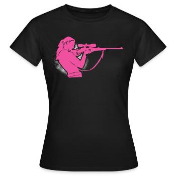 Pro Gamerin Woman Women Girls Weapon Sniper - Women's T-Shirt - black - Front - AI Model Female 172 dark (172cm)