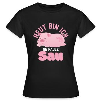 Cochon T-shirt Ce soir je suis une truie paresseuse - T-shirt Femme - noir - Devant - AI Model Female 172 dark (172cm)