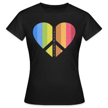 Peace Heart (Love One Edition) - Women's T-Shirt - black - Front - AI Model Female 172 dark (172cm)