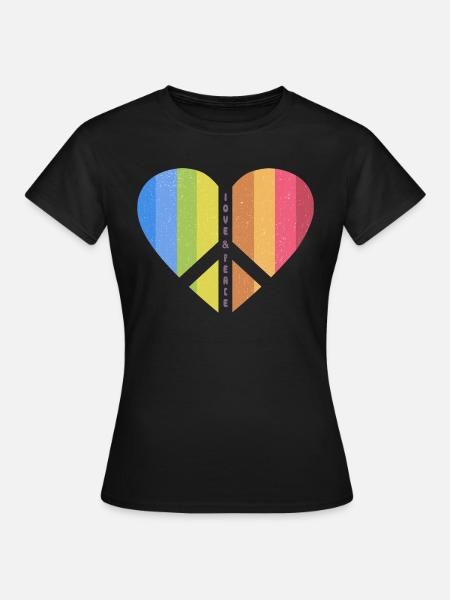 Peace Heart (Love-One-Edition) - Frauen T-Shirt - Schwarz