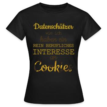 Lustig Datenschützer berufliche Cookies - Frauen T-Shirt - Schwarz - Vorne - AI Model Female 172 dark (172cm)