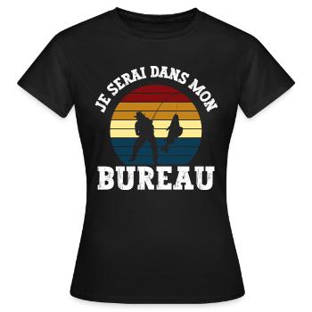je serai dans mon bureau - T-shirt Femme - noir - Devant - AI Model Female 172 dark (172cm)