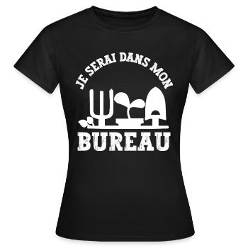 je serai dans mon bureau - T-shirt Femme - noir - Devant - AI Model Female 172 dark (172cm)