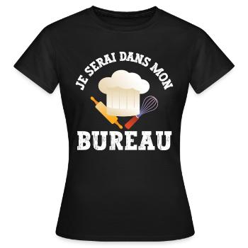 je serai dans mon bureau - T-shirt Femme - noir - Devant - AI Model Female 172 dark (172cm)