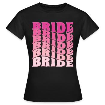 Retro Braut Zukunft Frau, Junggesellenabschied Geschenk - Frauen T-Shirt - Schwarz - Vorne - AI Model Female 172 dark (172cm)
