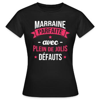 Marraine parfaite avec plein de jolis défauts - T-shirt Femme - noir - Devant - AI Model Female 172 dark (172cm)