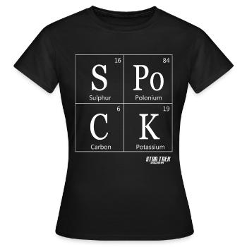 Star Trek Discovery Spock Periodic Table - Frauen T-Shirt - Schwarz - Vorne - AI Model Female 172 dark (172cm)