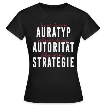 Auratyp, Autorität und Strategie - Frauen T-Shirt - Schwarz - Vorne - AI Model Female 172 dark (172cm)