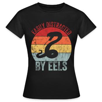 Distrait par les anguilles - T-shirt Femme - noir - Devant - AI Model Female 172 dark (172cm)