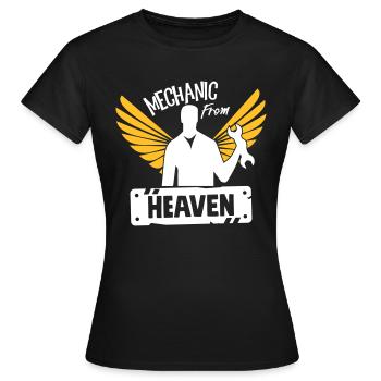 Mechanic From Heaven - Women's T-Shirt - black - Front - AI Model Female 172 dark (172cm)