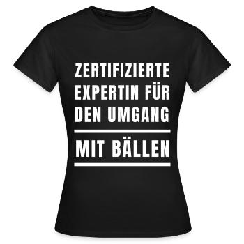 Zertifizierte Ballexpertin - Frauen T-Shirt - Schwarz - Vorne - AI Model Female 172 dark (172cm)