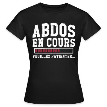 Abdos en cours veuillez patienter - T-shirt Femme - noir - Devant - AI Model Female 172 dark (172cm)