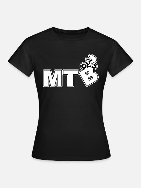 Mountainbike, MTB, Mountainbike MTB, - Dame-T-shirt - sort