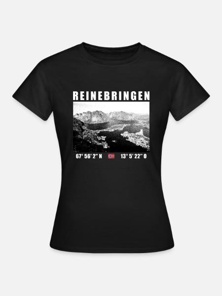 Reinebringen auf den Lofoten in Norwegen - Frauen T-Shirt - Schwarz