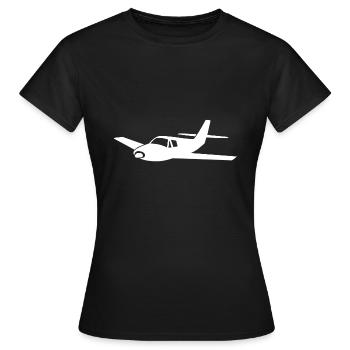 plane - Women's T-Shirt - black - Front - AI Model Female 172 dark (172cm)