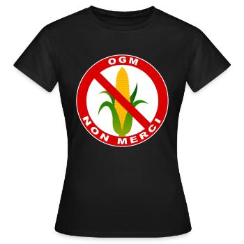 ogm non merci - T-shirt Femme - noir - Devant - AI Model Female 172 dark (172cm)