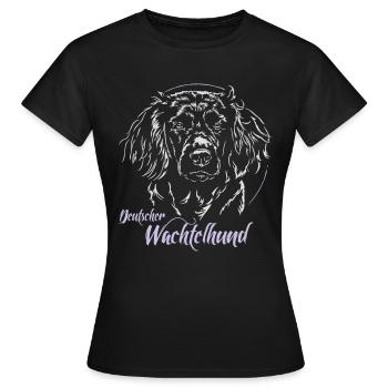 DEUTSCHER WACHTELHUND Jagdhund Wilsigns Jagdhunde - Frauen T-Shirt - Schwarz - Vorne - AI Model Female 172 dark (172cm)