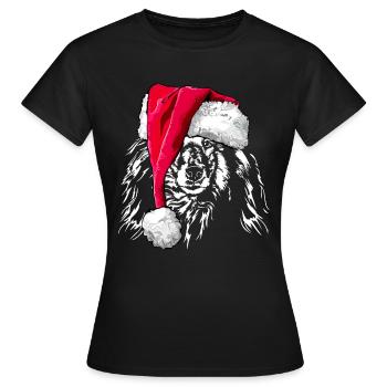 COLLIE with hatches Christmas - Women's T-Shirt - black - Front - AI Model Female 172 dark (172cm)
