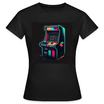 Armoire de jeu des années 90 - Série d’art généré par l’IA - T-shirt Femme - noir - Devant - AI Model Female 172 dark (172cm)