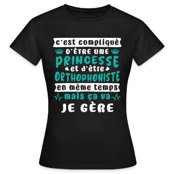 orthophonistes - T-shirt Femme - noir - Devant - AI Model Female 172 dark (172cm)