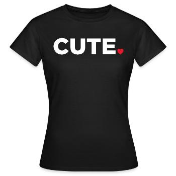 Cute - Women's T-Shirt - black - Front - AI Model Female 172 dark (172cm)