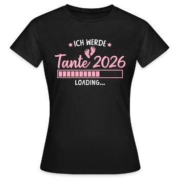 Schwangerschaft verkünden 2026 Ich werde Tante - Frauen T-Shirt - Schwarz - Vorne - AI Model Female 172 dark (172cm)