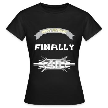 Happy Birthday, zum runden Geburtstag, Geschenk, - Frauen T-Shirt - Schwarz - Vorne - AI Model Female 172 dark (172cm)