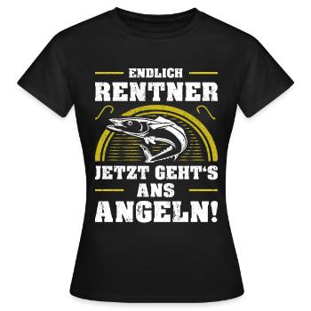 Endlich Rentner Pensionierung Rente Angler Angeln - Frauen T-Shirt - Schwarz - Vorne - AI Model Female 172 dark (172cm)