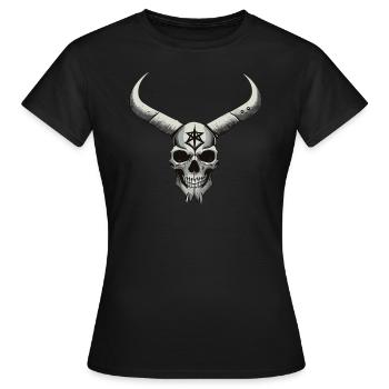 Dämonenschädel Grinsen - Frauen T-Shirt - Schwarz - Vorne - AI Model Female 172 dark (172cm)