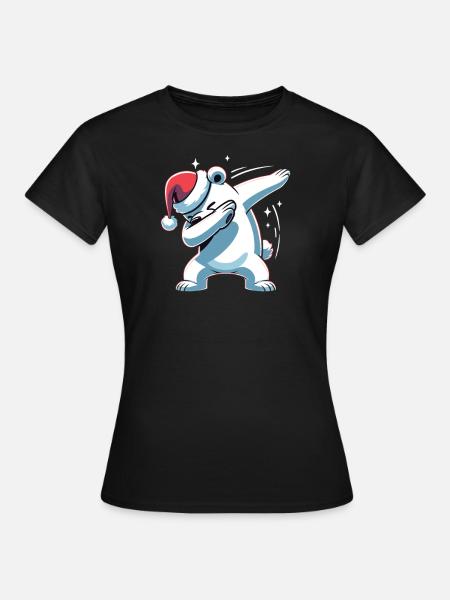Dabbing Weihnachts Eisbär Dab Weihnachten - Dame-T-shirt - sort