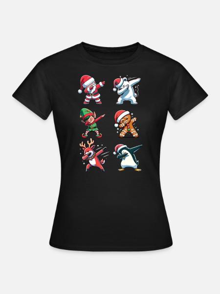 Dabbing Weihnachts Figuren Dab Weihnachten - Dame-T-shirt - sort