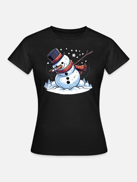 Dabbing Weihnachts Schneemann Dab Weihnachten - Dame-T-shirt - sort