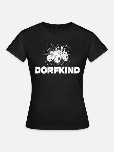 Dorfkind Traktor - Frauen T-Shirt - Schwarz