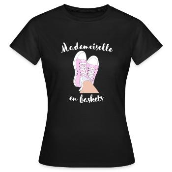 Mademoiselle En Baskets humour - T-shirt Femme - noir - Devant - AI Model Female 172 dark (172cm)