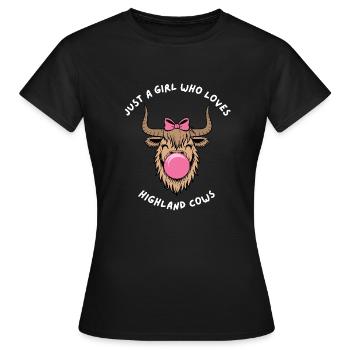 Just a Girl Who Loves Highland Cows Scottish - T-shirt Femme - noir - Devant - AI Model Female 172 dark (172cm)