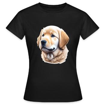 Chiot Golden Retriever mignon - T-shirt Femme - noir - Devant - AI Model Female 172 dark (172cm)