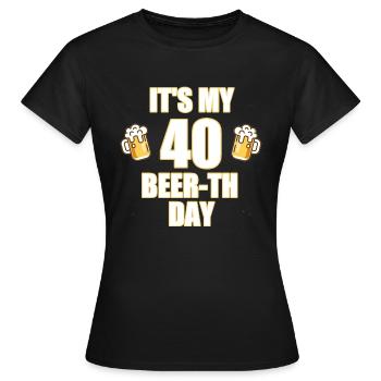 40e cadeau d'anniversaire - T-shirt Femme - noir - Devant - AI Model Female 172 dark (172cm)