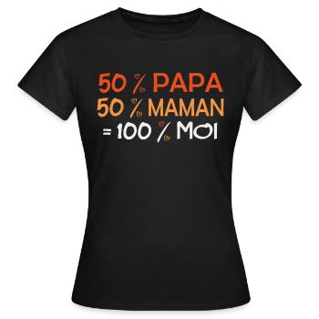 Fête des Mères et fête des pères cadeau bébé ! - T-shirt Femme - noir - Devant - AI Model Female 172 dark (172cm)